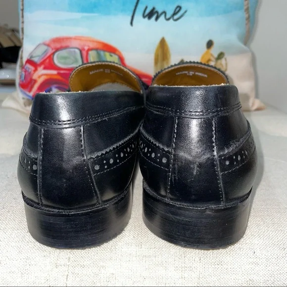 ASOS NWOB! Fringe/Tassel Dress Loafers In Black Polished Leather Shoes - Picture 9 of 12